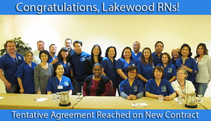 Lakewood RNs reached tentative agreement on a new contract